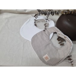 Babero clip broche tostado (Pack de 2)
