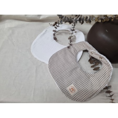 Babero clip broche tostado (Pack de 2)