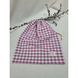 Bolsa de muda cuadro rosa
