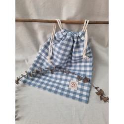 Bolsa merienda cuadro azul