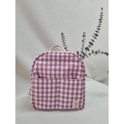 Mochila paseo cuadro rosa