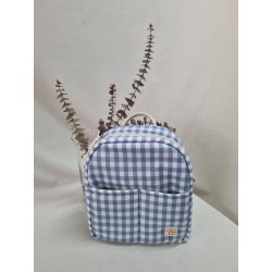 Mochila paseo cuadro azul
