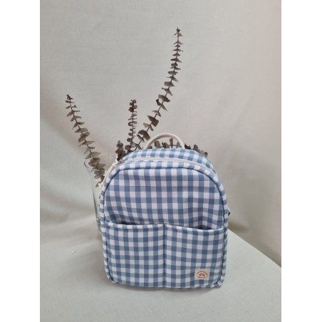 Mochila paseo cuadro azul
