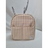 Mochila paseo cuadro beige