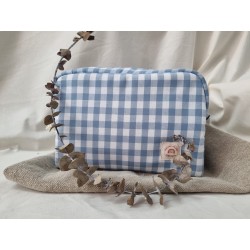 Neceser Oval Cuadros Azul
